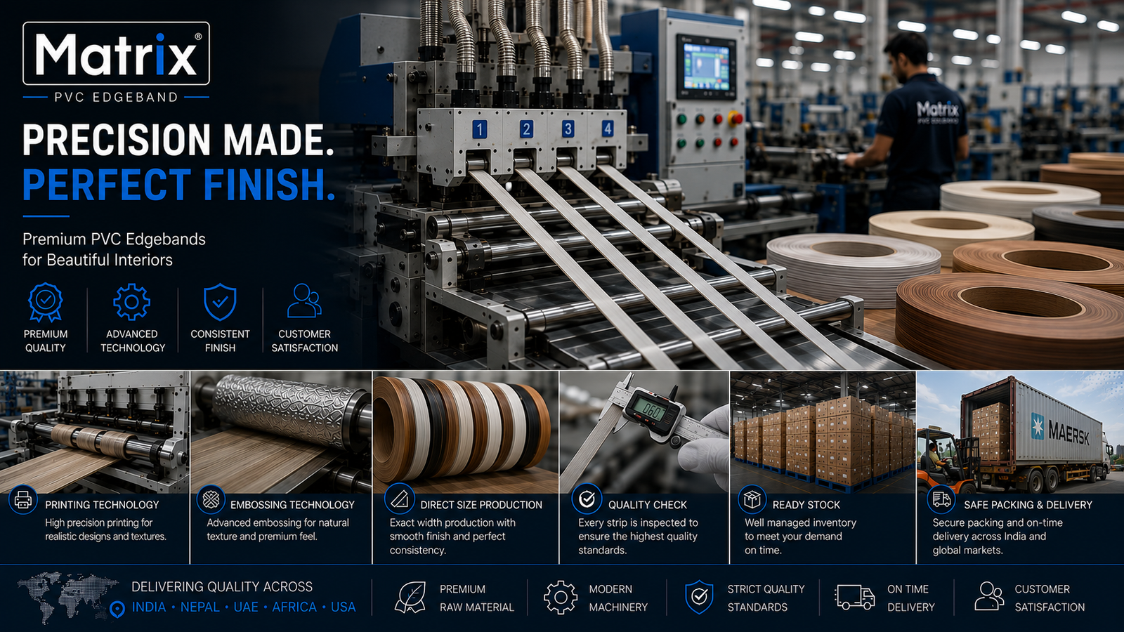 Matrix Edgeband factory machinery and production line showcase