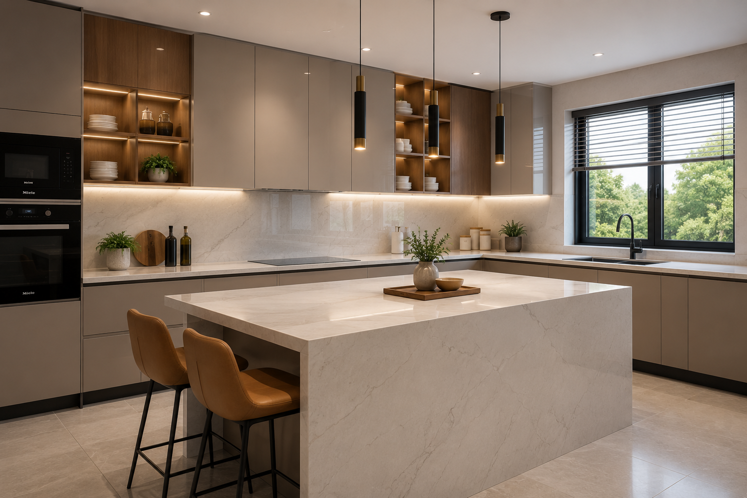 Modular kitchen furniture with premium edge bands